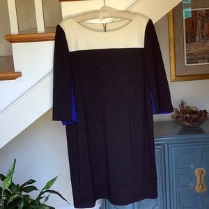 Black and ivory shift work dress